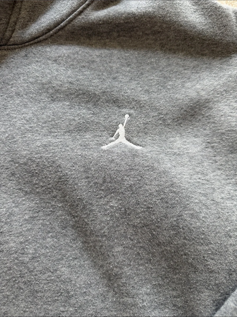 Nike Gray Jordan Pullover Hoodie with White Jumpman
